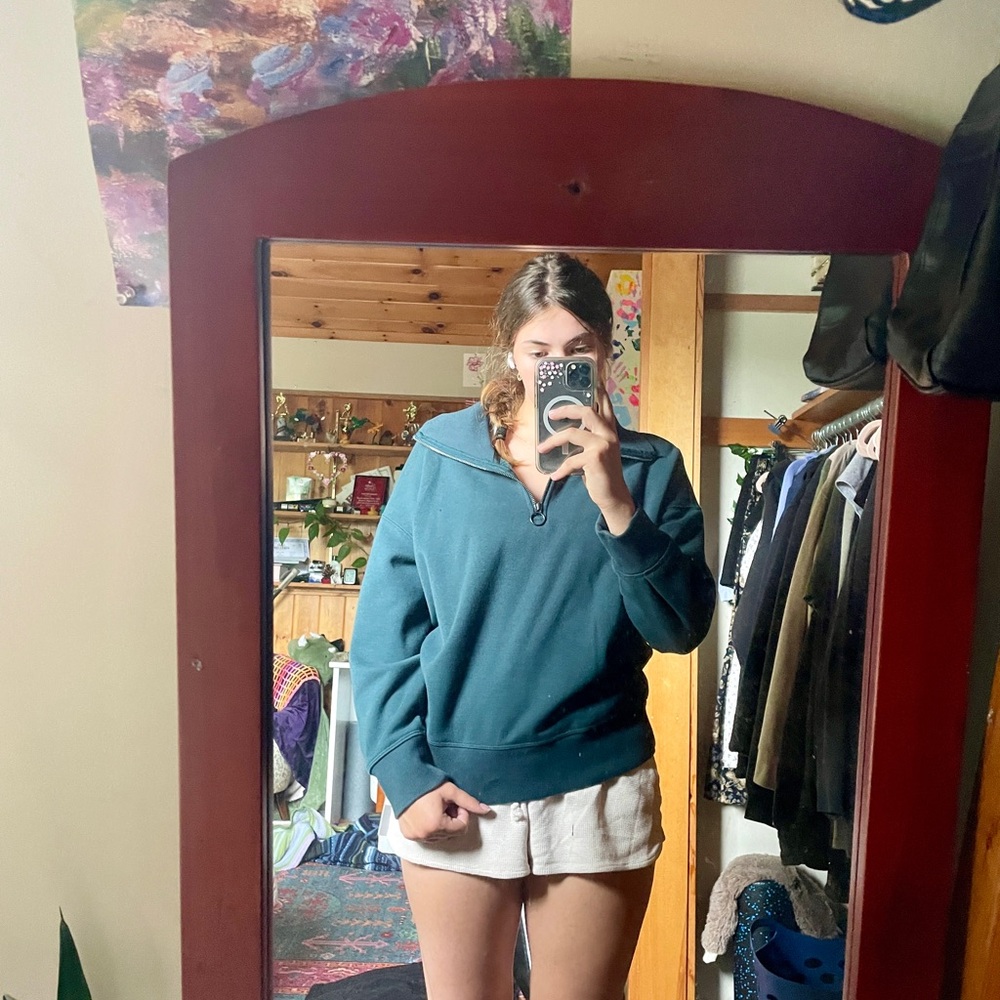 Athleta Quarter-Zip, Turquoise, Size Small, Like New Condition